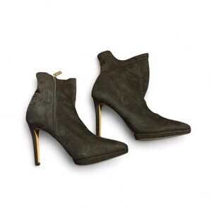 Jessica Simpson Black Suede Heeled Ankle Boots (7.5)